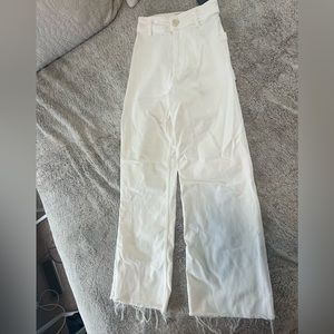 Zara the marine straight wide leg jeans on off white size 0